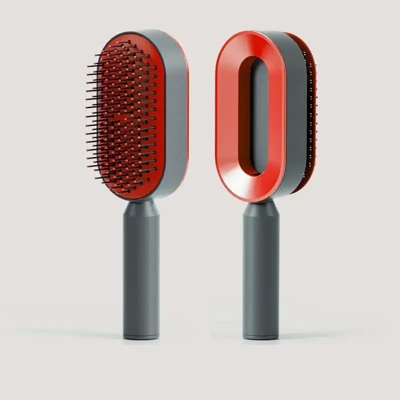 Self-cleaning hairbrush